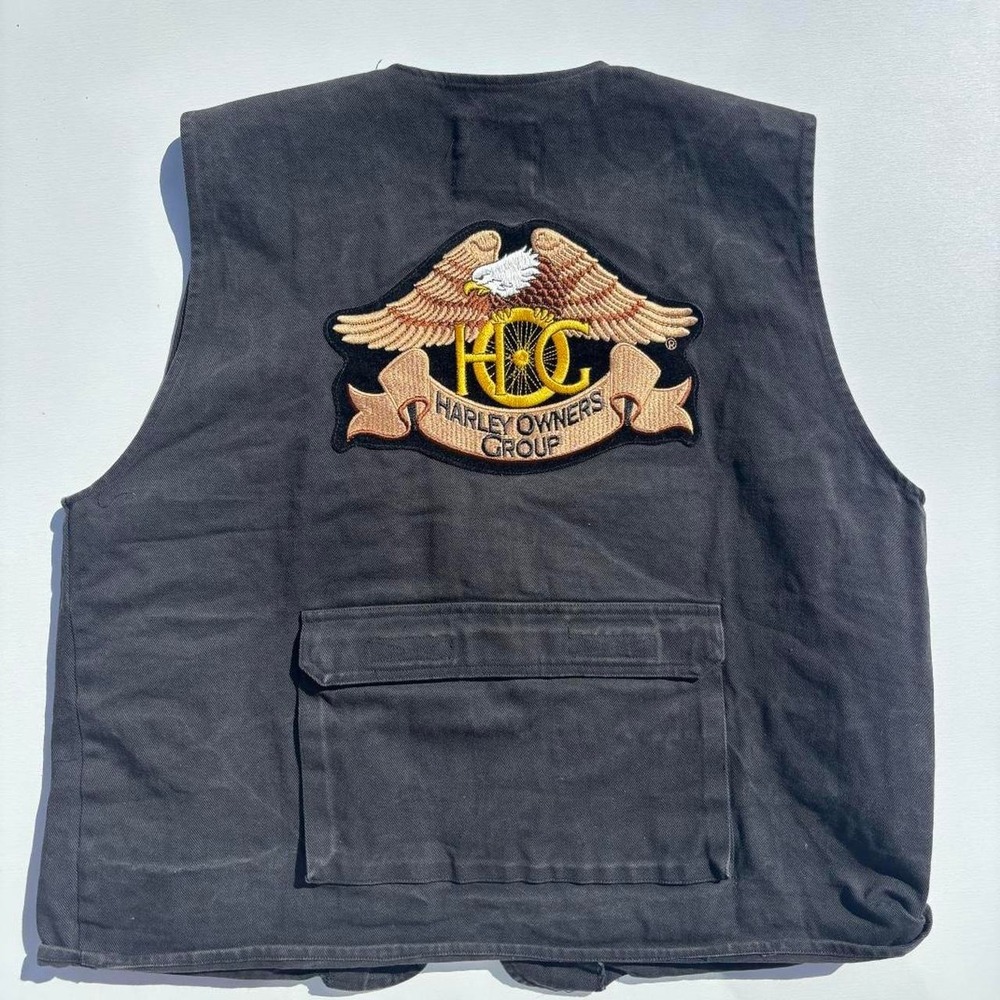 Vintage 90's Harley Owners Group (H.O.G.) Black Motorcycle Vest - L